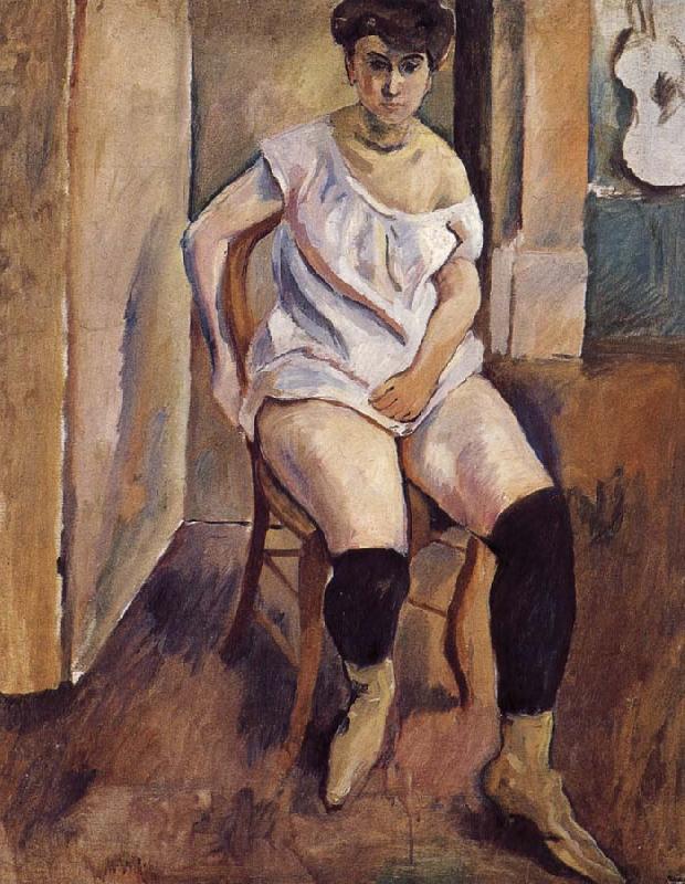 Jules Pascin The Woman wearing yellow short boots France oil painting art